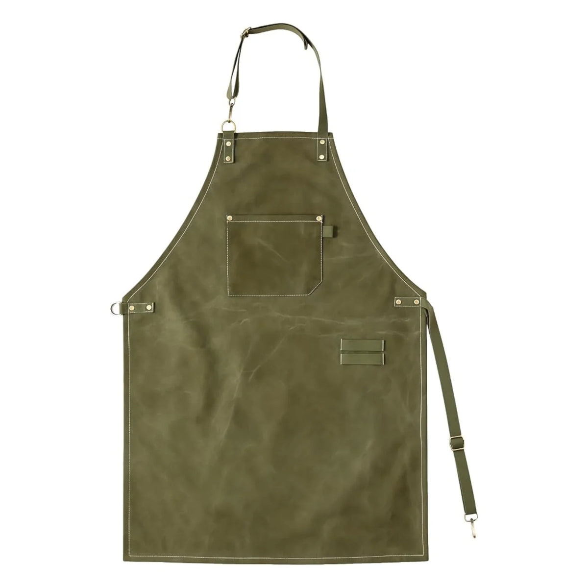 Work Apron Canvas No-Tie with Quick-Release Buckles and Tool Pockets