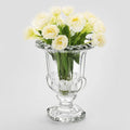 Glass Urn Vase - 8 inch Crystal Pedestal Centerpiece