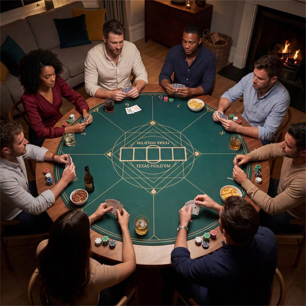 Round Poker Table Top 40 in, Foldable Card Mat with Carry Bag, Green – image 7