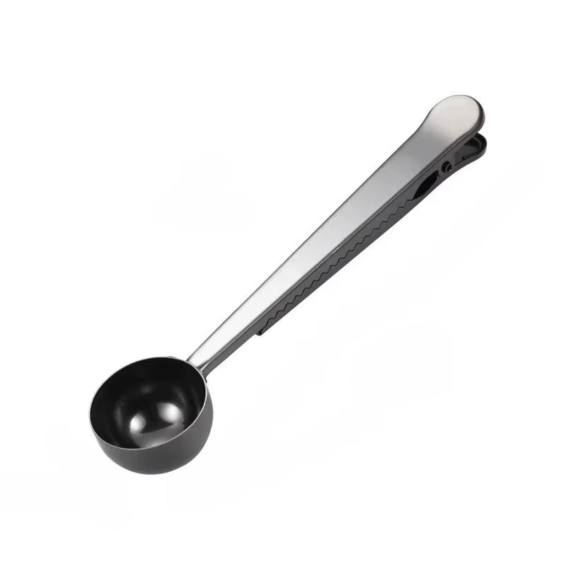 Coffee Scoop Clip - Stainless Steel Tablespoon and Bag Clip