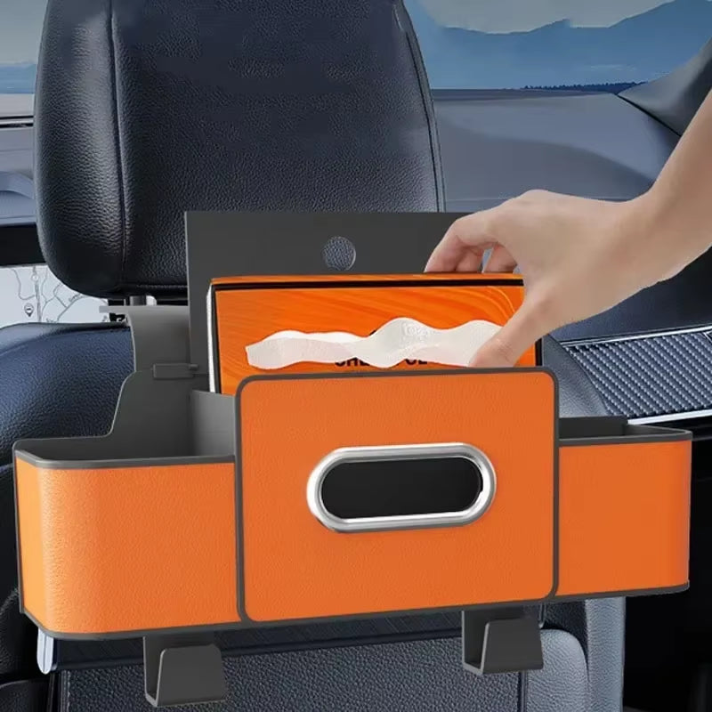 Car Seat Back Storage Box with Tissue Holder and Cup Holder – image 6