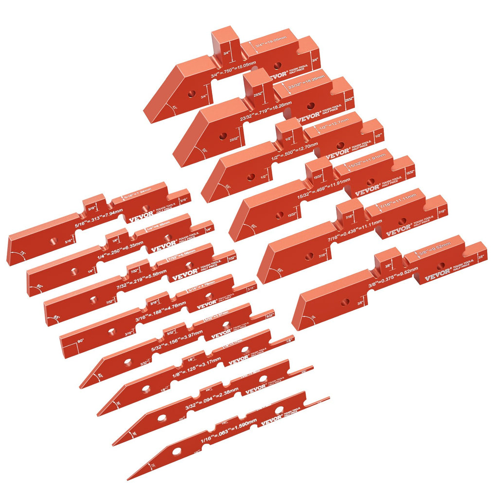 Router Table Setup Bars, 14-Piece Aluminum Setup Blocks with Case