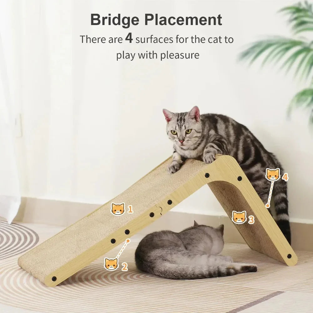 L-Shape Cardboard Cat Scratcher with Ball Toy & Catnip – image 3