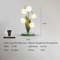 Vintage Lily Table Lamp - Floral Nightstand Lamp with LED Bulbs, US Plug