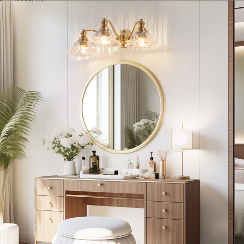 24 Inch 3-Light Vintage Gold Vanity Light with Glass Shades – image 9
