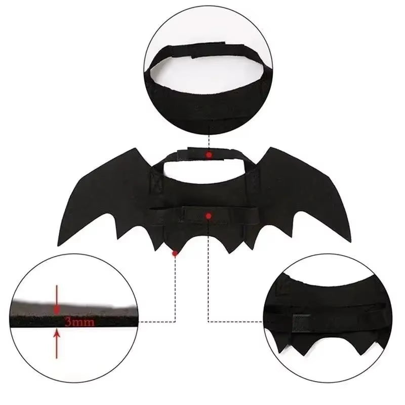 Pet Bat Wings Costume, Halloween Harness for Cats and Small Dogs – image 5