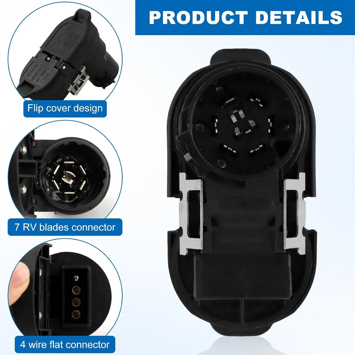 7-Way & 4-Pin Trailer Plug Kit with Mounting Bracket – image 6