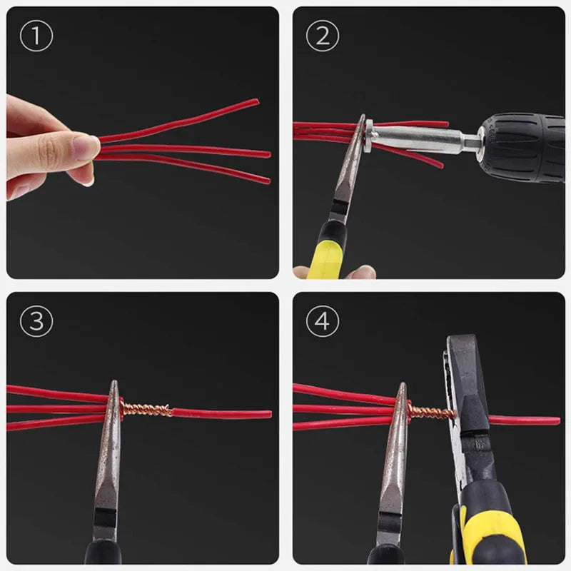 Wire Twisting Tool - Quick Connect Electrical Wire Stripper and Twister for Drill