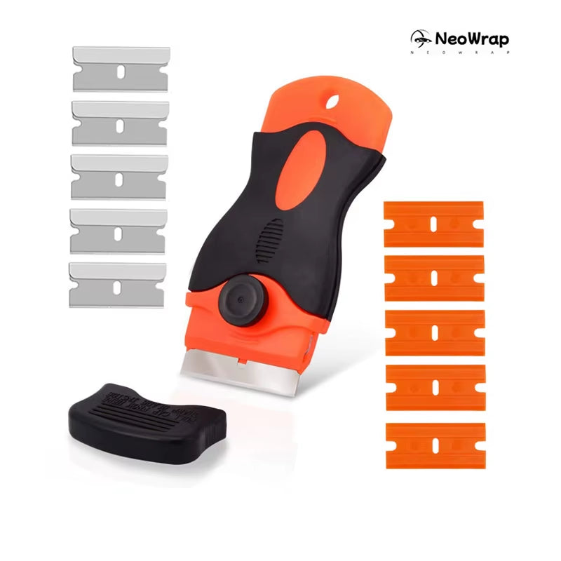 Glass Razor Scraper - Sticker & Glue Remover with Blades