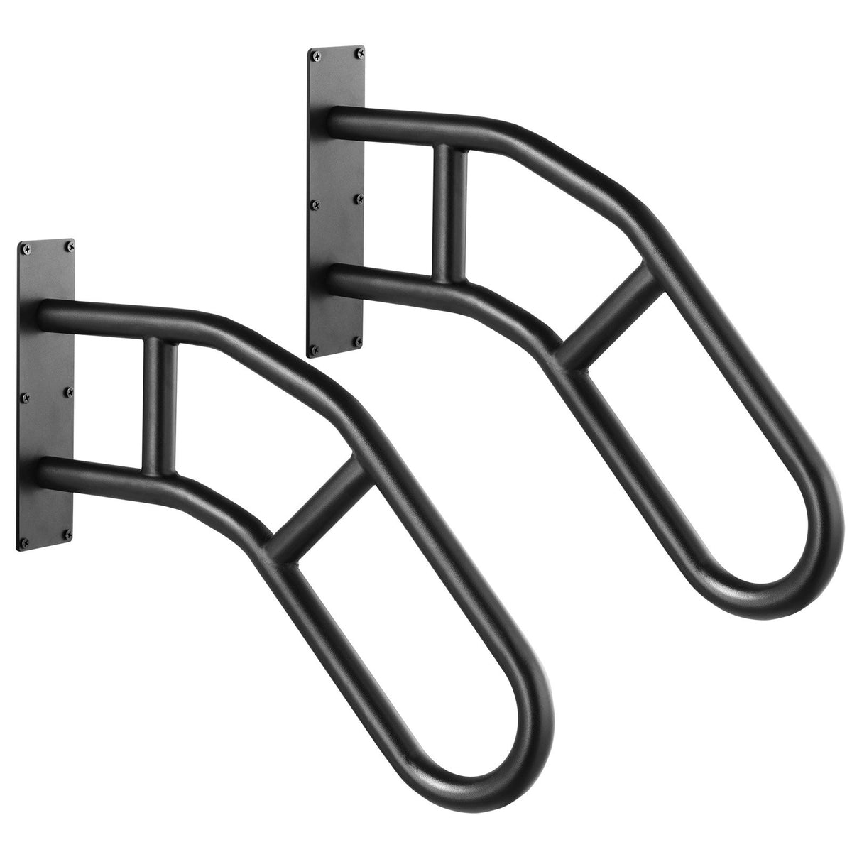 Wall Mount Step Handrail 29 Inch Matte Black 2 Pack