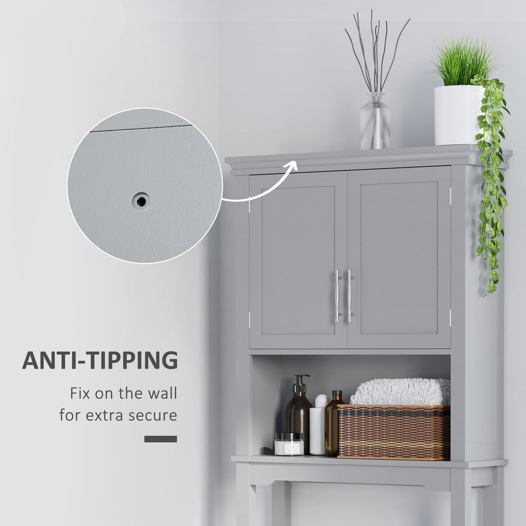 Over the Toilet Storage Cabinet with Shaker Doors, Grey – image 7