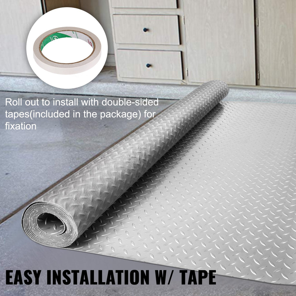 Garage Floor Mat Roll 4.9 x 13 ft, Diamond Texture Vinyl Flooring – image 2