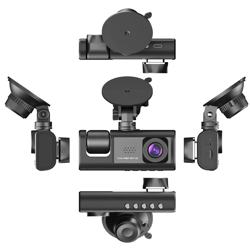 Dual-Lens Car Dash Cam 1080P, Front and Inside, G-Sensor