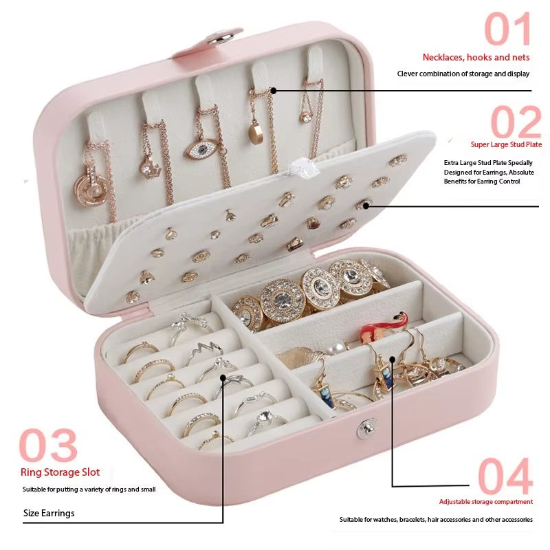 Double Layer Jewelry Box – Portable PU Leather Travel Organizer – image 6