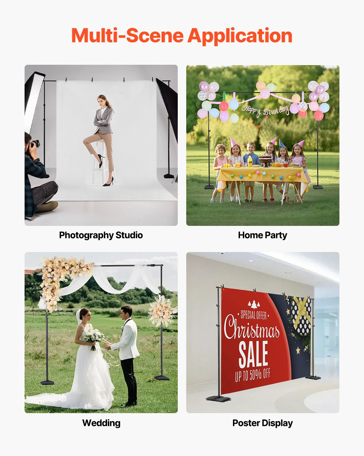 Adjustable 8.5 x 10 Ft Photo Backdrop Stand Kit With Carry Bag – image 6