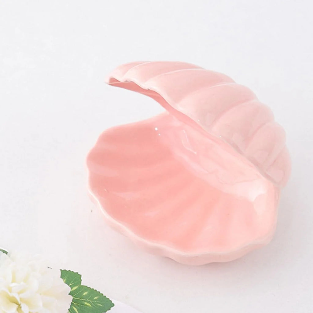 Pink Shell Jewelry Box - Ceramic Ring Dish with Lid – image 5