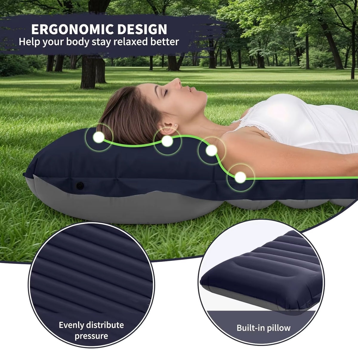 4 Inch Thick Camping Sleeping Pad With Built-In Pump – image 2
