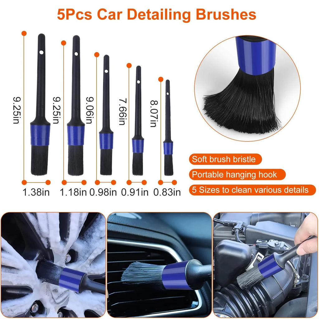 Car Detailing Brush Kit 26 Pcs with Drill Brushes and Polishing Pads – image 8