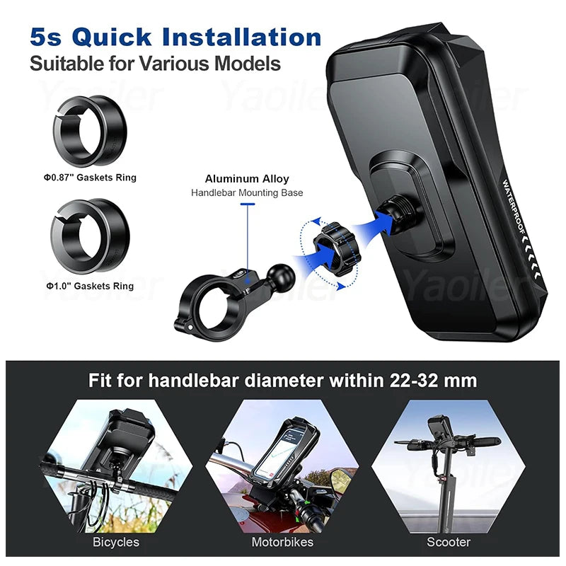 Waterproof Motorcycle Phone Holder with Sun Visor – image 7