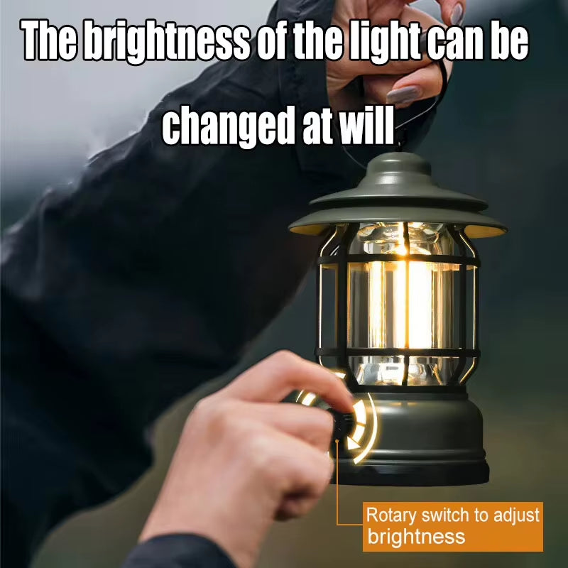 Camping Lantern - Vintage Rechargeable LED Tent Light, 300 Lumens – image 5