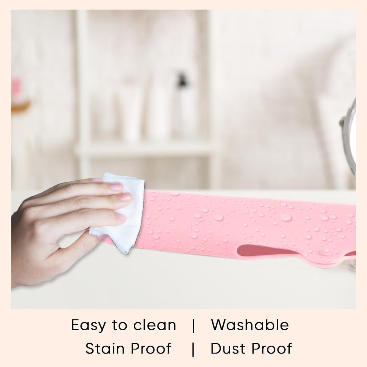 Makeup Brush Holder – Silicone Travel Case, Pink – image 5