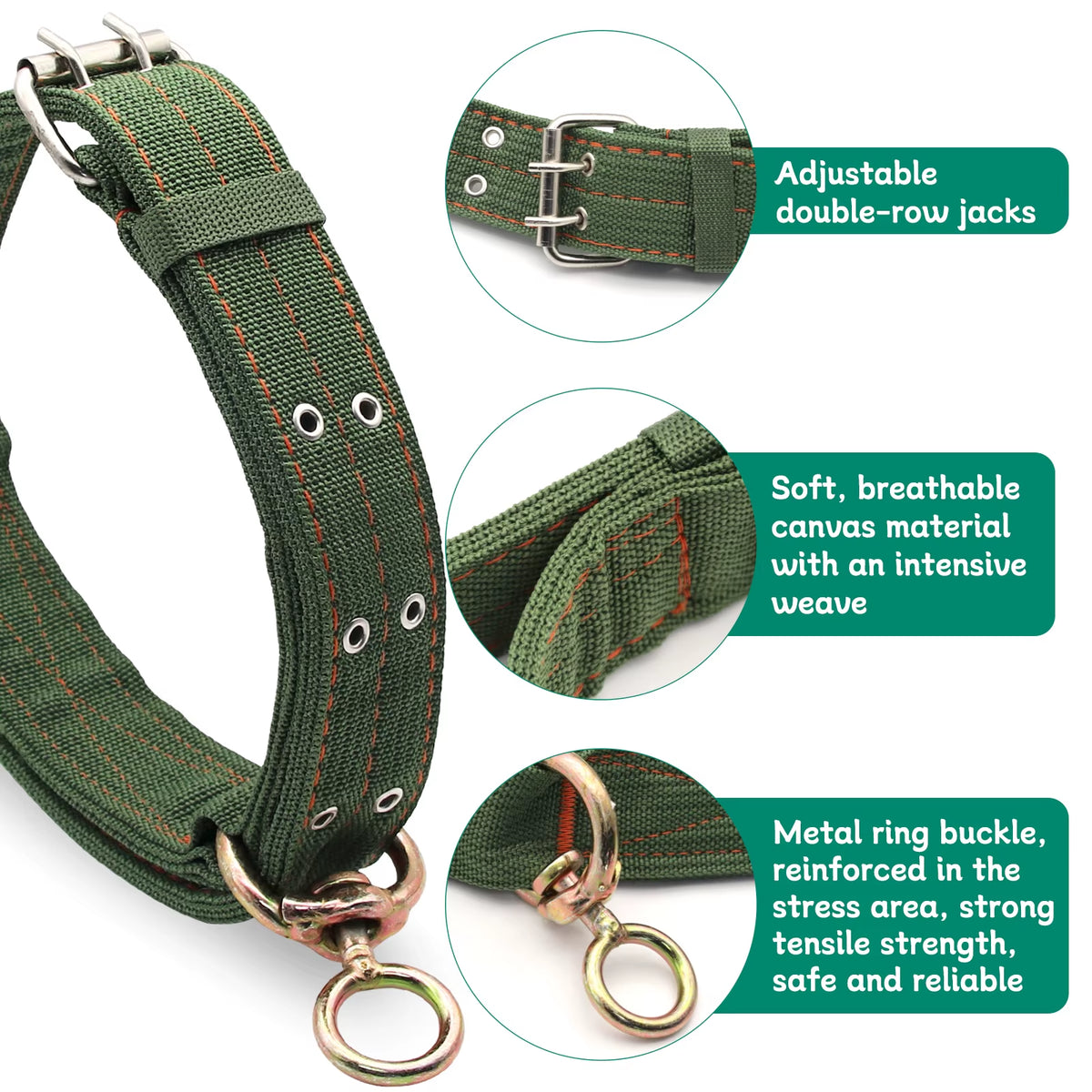 Livestock Cattle Collar, Heavy Canvas Cow Neck Strap with Buckle – image 3