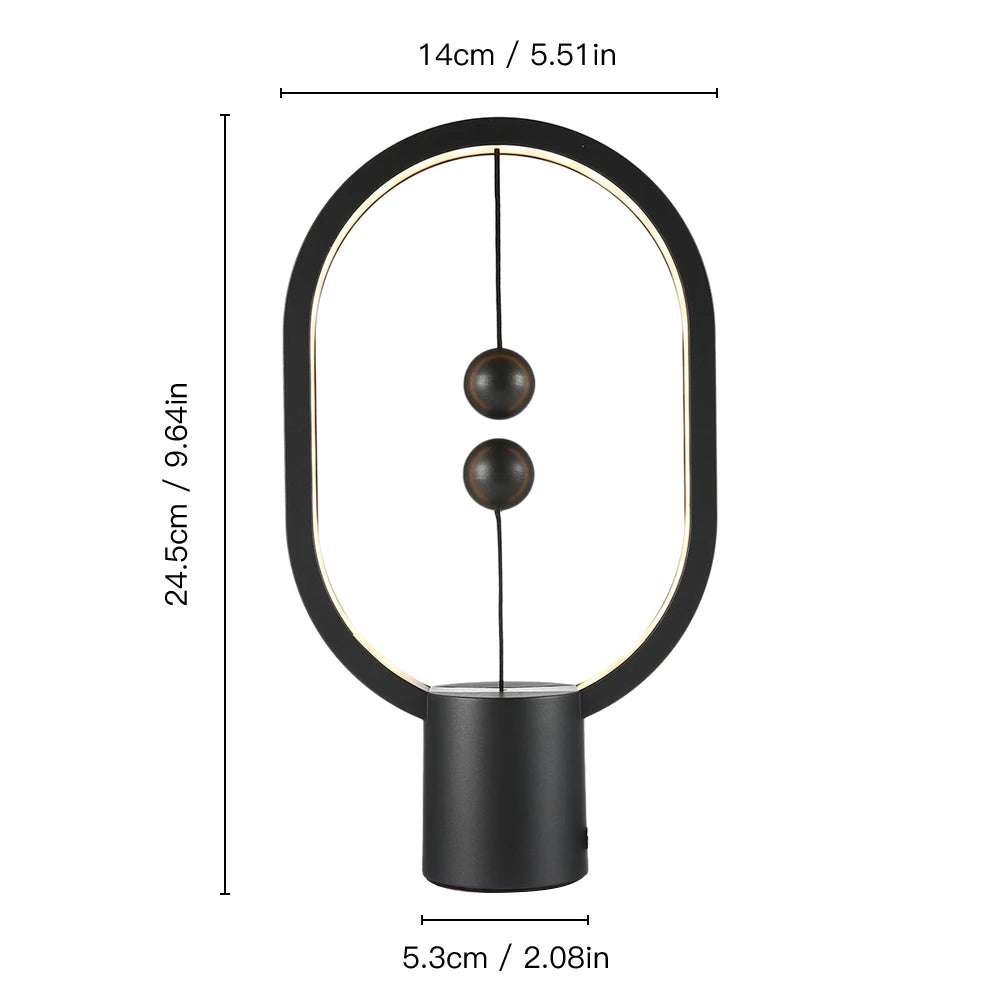 Magnetic Balance Table Lamp, USB LED Desk Light with Floating Ball Switch