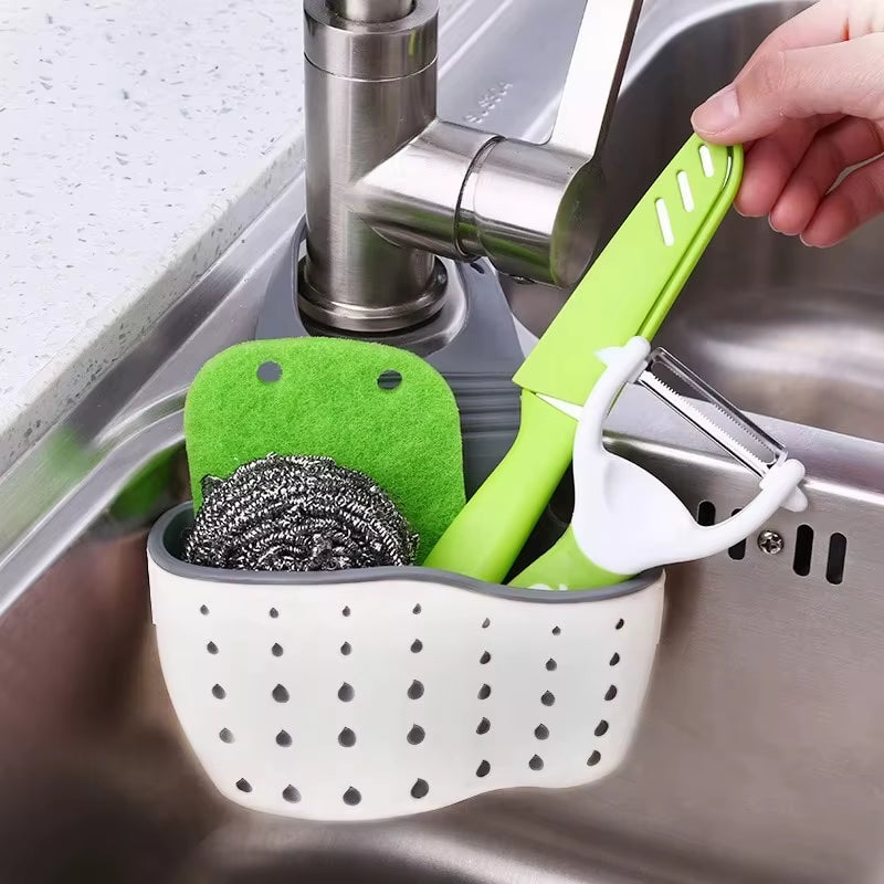 Hanging Sponge Holder - Adjustable Rubber Sink Drain Basket – image 5