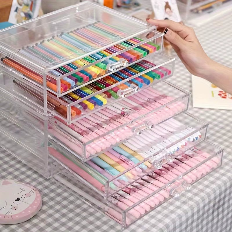 Clear 5-Tier Desktop Drawer Organizer – image 3