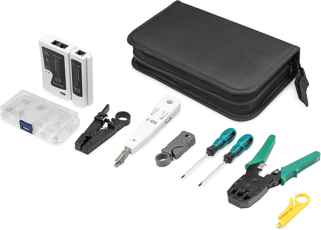 Electrical Network Cable Tool Kit - Tester, Crimper & Punch Down