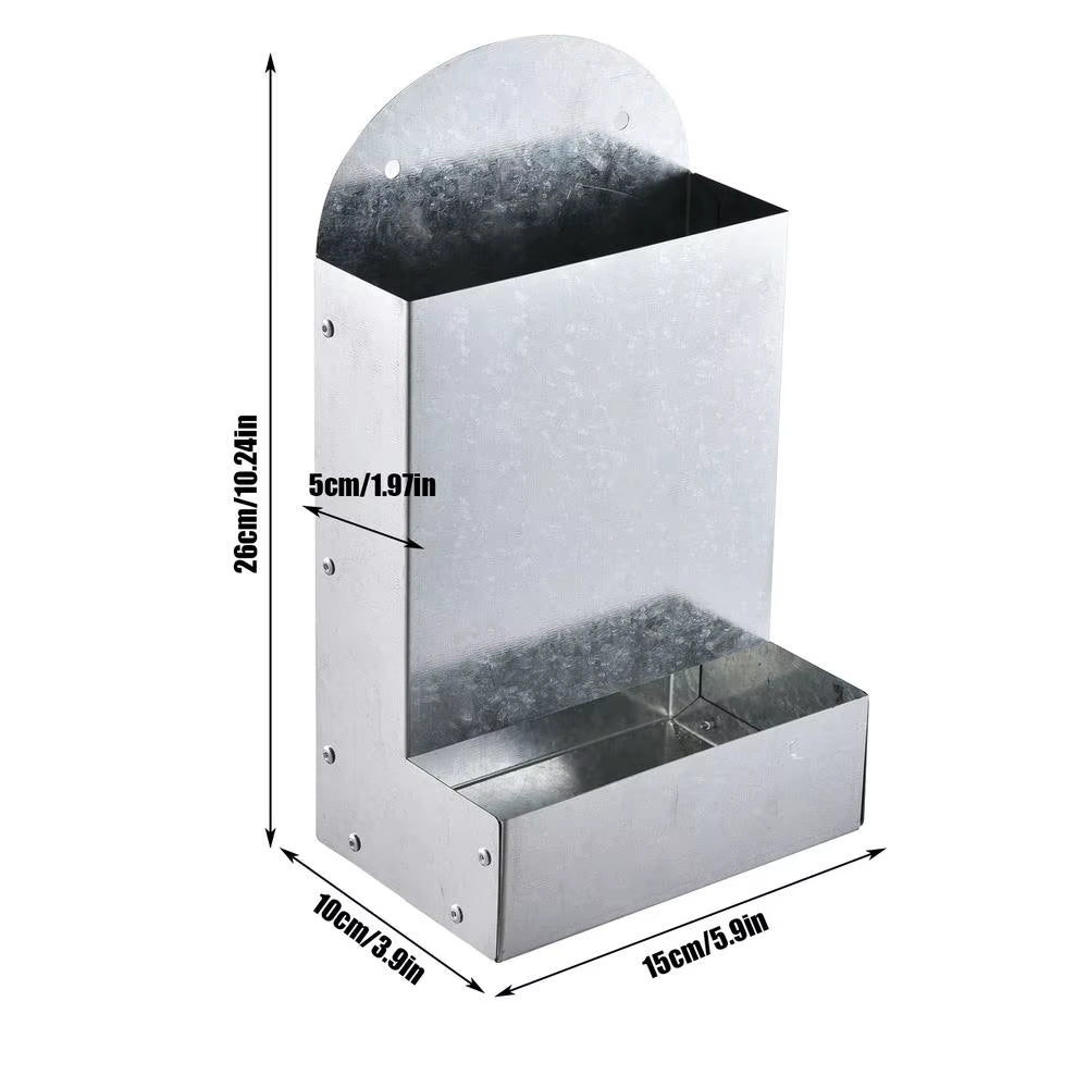 Galvanized Steel Chicken Grit and Oyster Shell Feeder Wall Mount – image 1