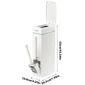 Slim Bathroom Trash Can with Lid and Hidden Toilet Brush, 4.5 L