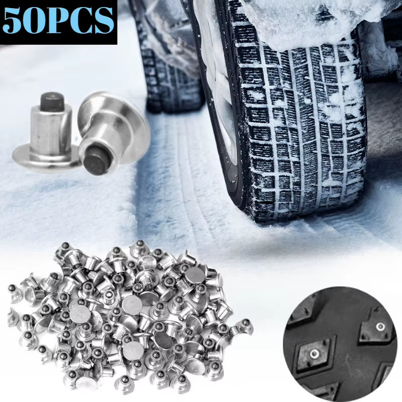 Tire Studs for Ice and Snow, Carbide Tip Traction Spikes, 50 or 100 Pack – image 2