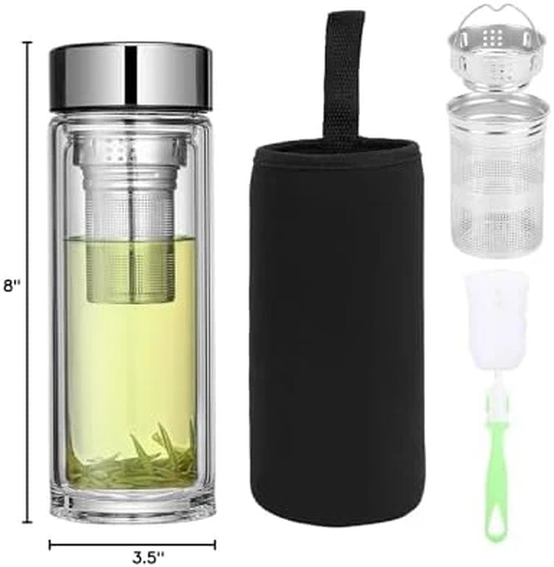 Tea Infuser Bottle 1000 ml, Glass Loose Leaf Tea Maker – image 8