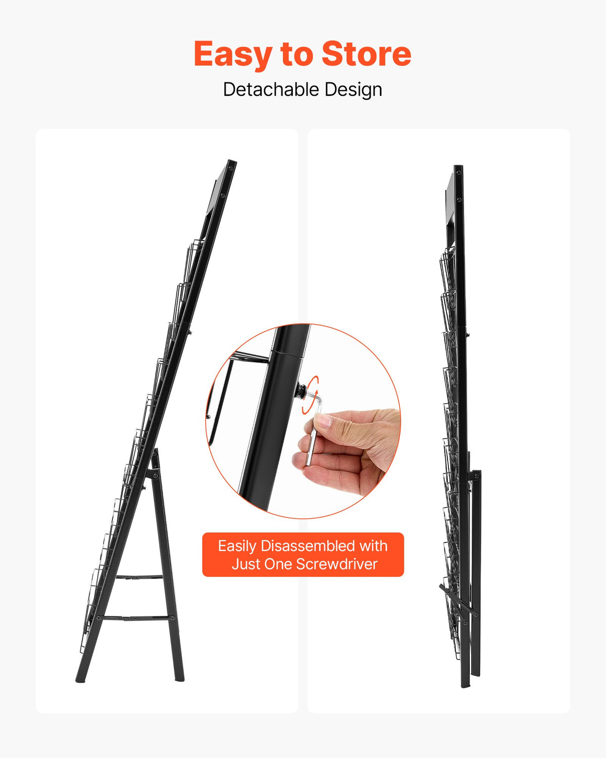 20-Pocket Floor Standing Brochure Display Rack, Metal Literature Stand – image 4