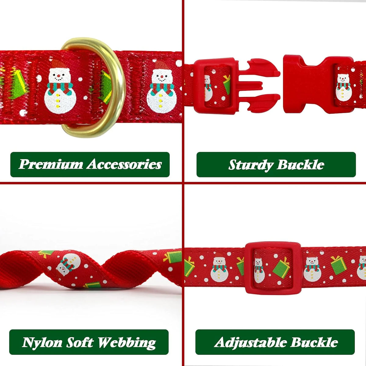 Christmas Dog Collar with Removable Antler Bow Tie – image 2