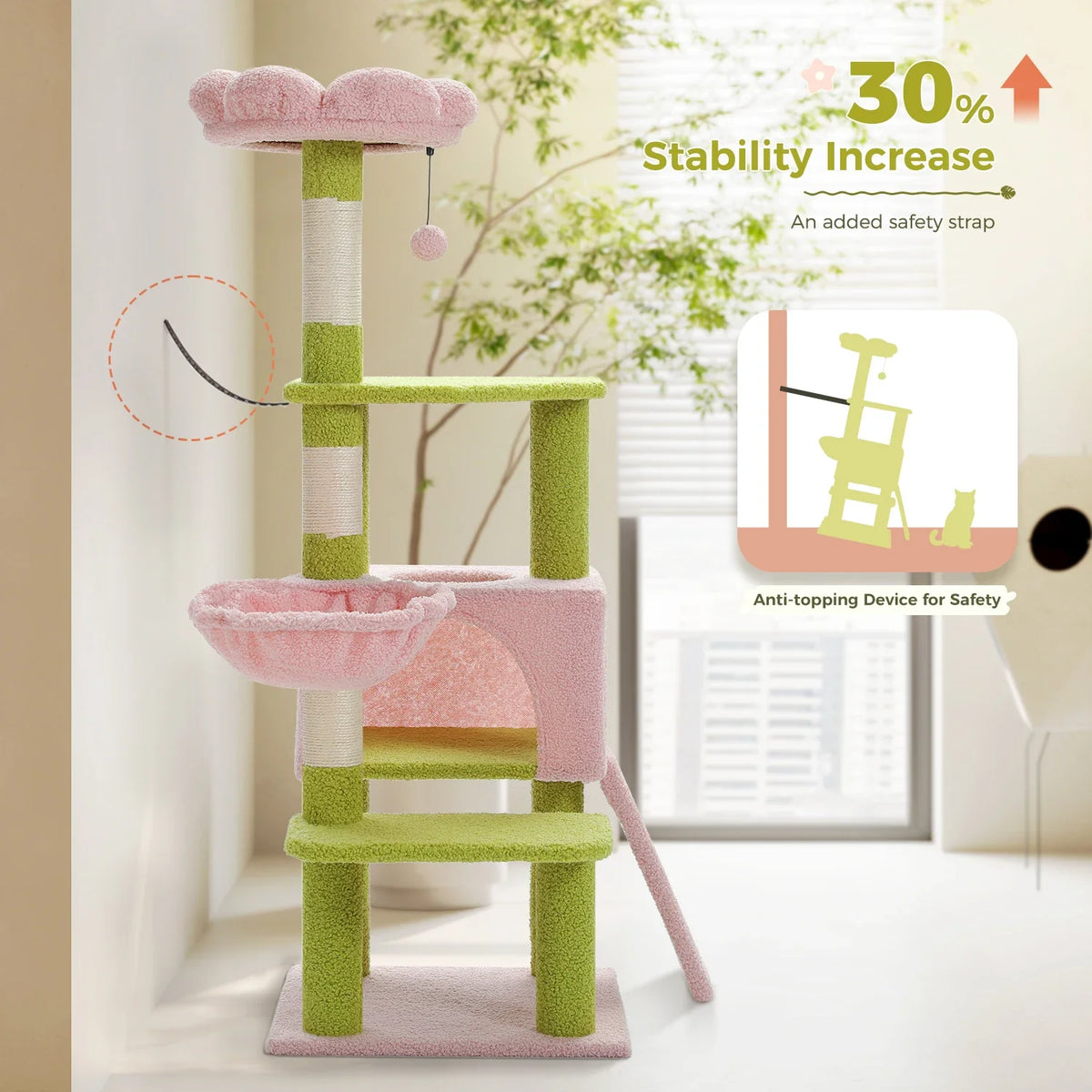 Flower Cat Tree – Multi-Level Cat Tower with Sisal Posts – image 6