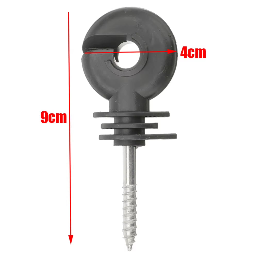 50 Pack Screw-In Electric Fence Insulators for Wood Posts