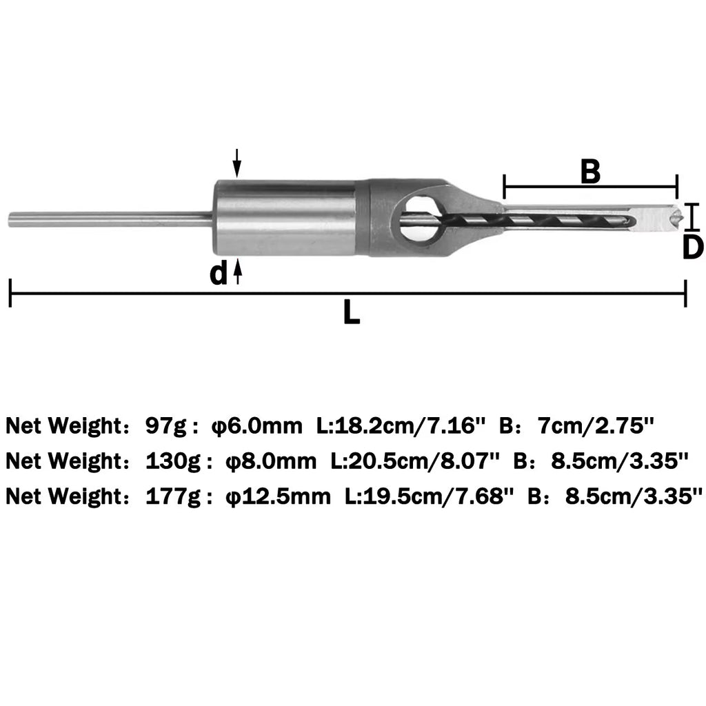 Carpentry Hollow Chisel Mortise Bit - HSS Square Hole Mortising Chisel – image 2