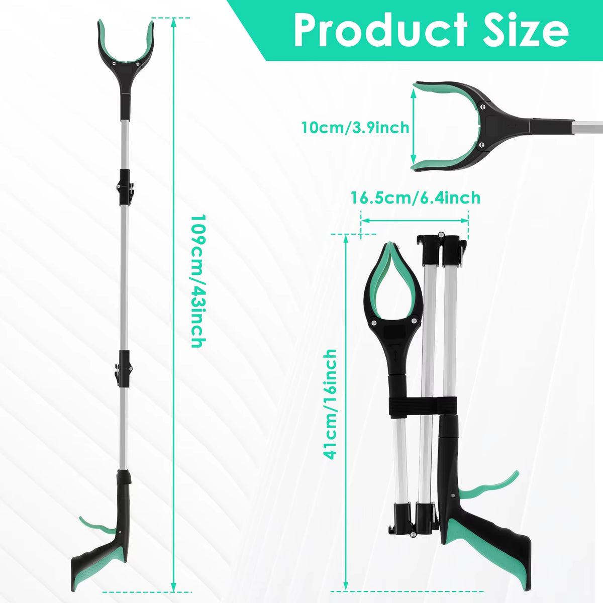 Litter Picker Grabber - Foldable 43 in Reacher with Rotating Jaw – image 7