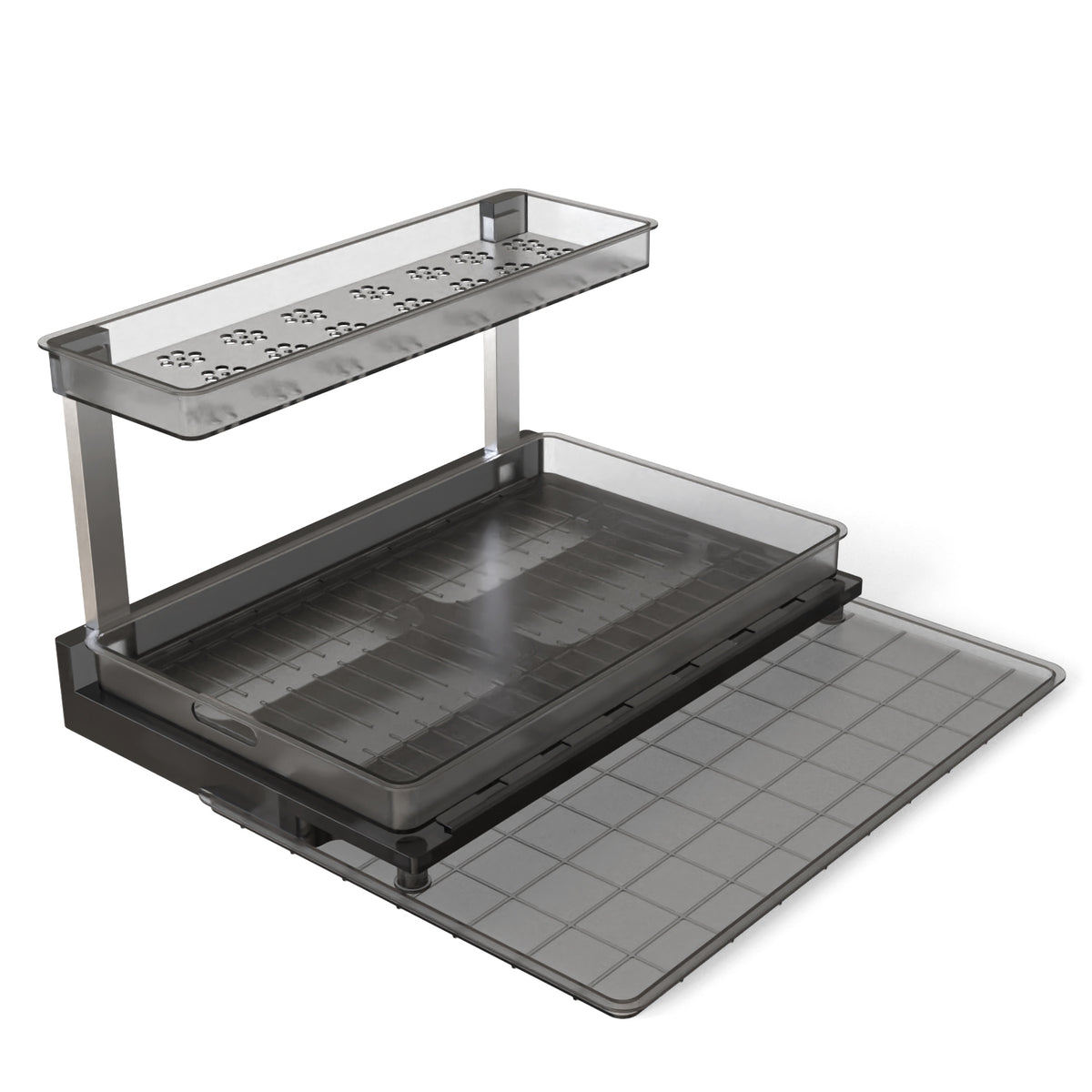Under Sink Organizer, L-Shaped 2-Tier Pull-Out Sliding Drawer