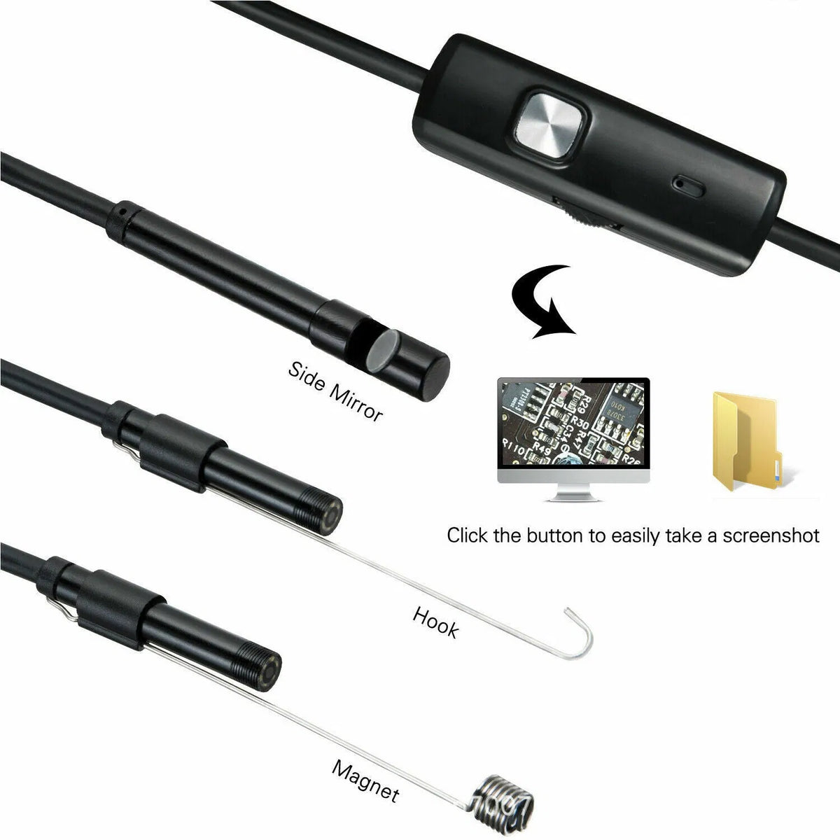 Plumbing USB Snake Inspection Scope 8mm with 6 LEDs