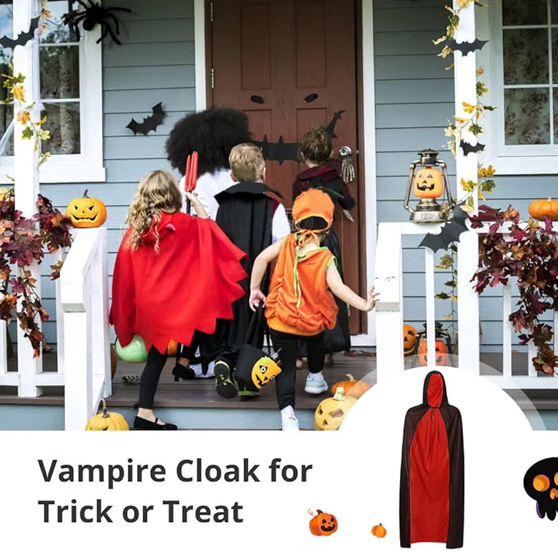 Vampire Cloak for Adults – Reversible Black and Red Hooded Cape – image 4