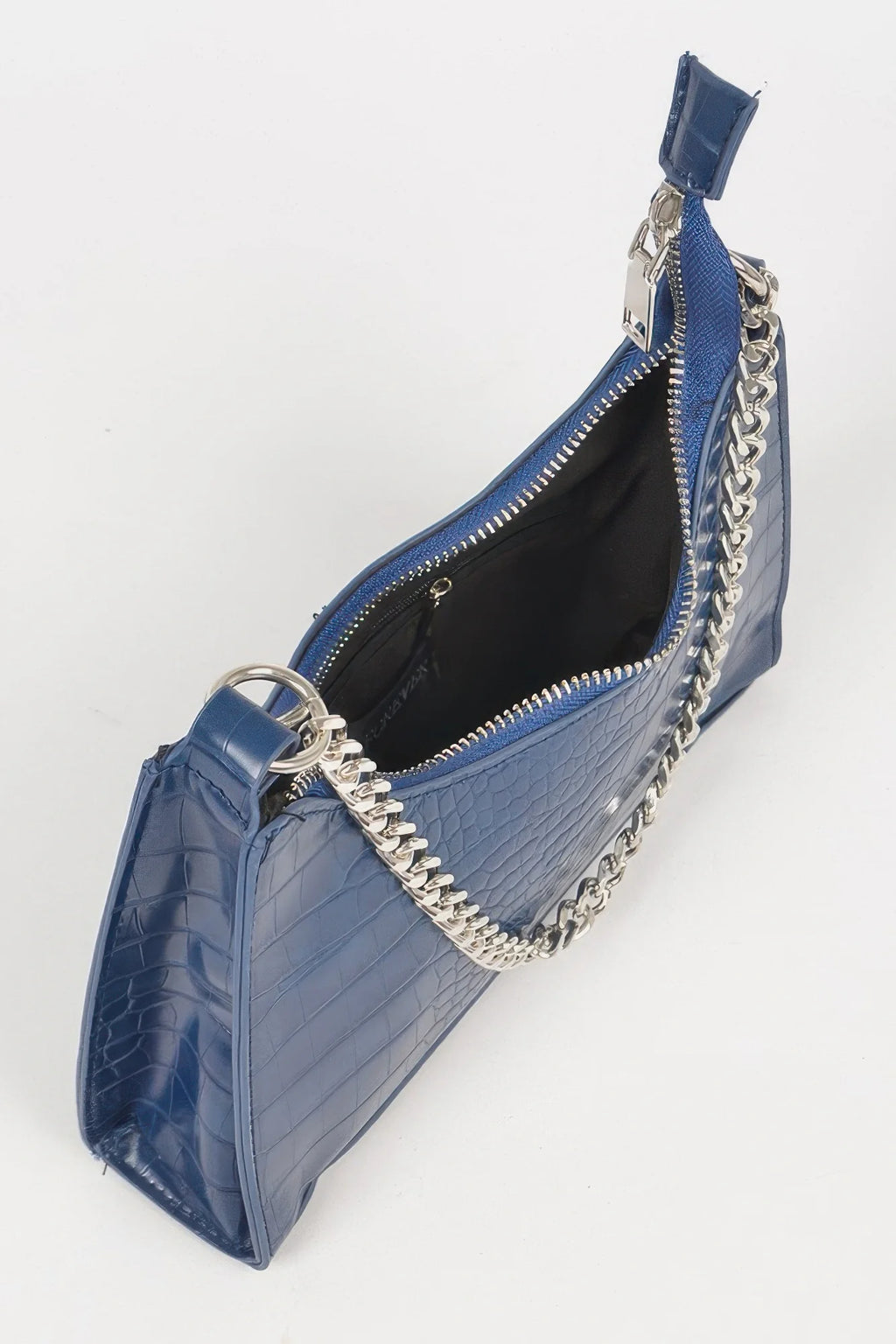 Croc Crossbody Bag – Faux Leather Chain Bag with Mini Pouch – image 4