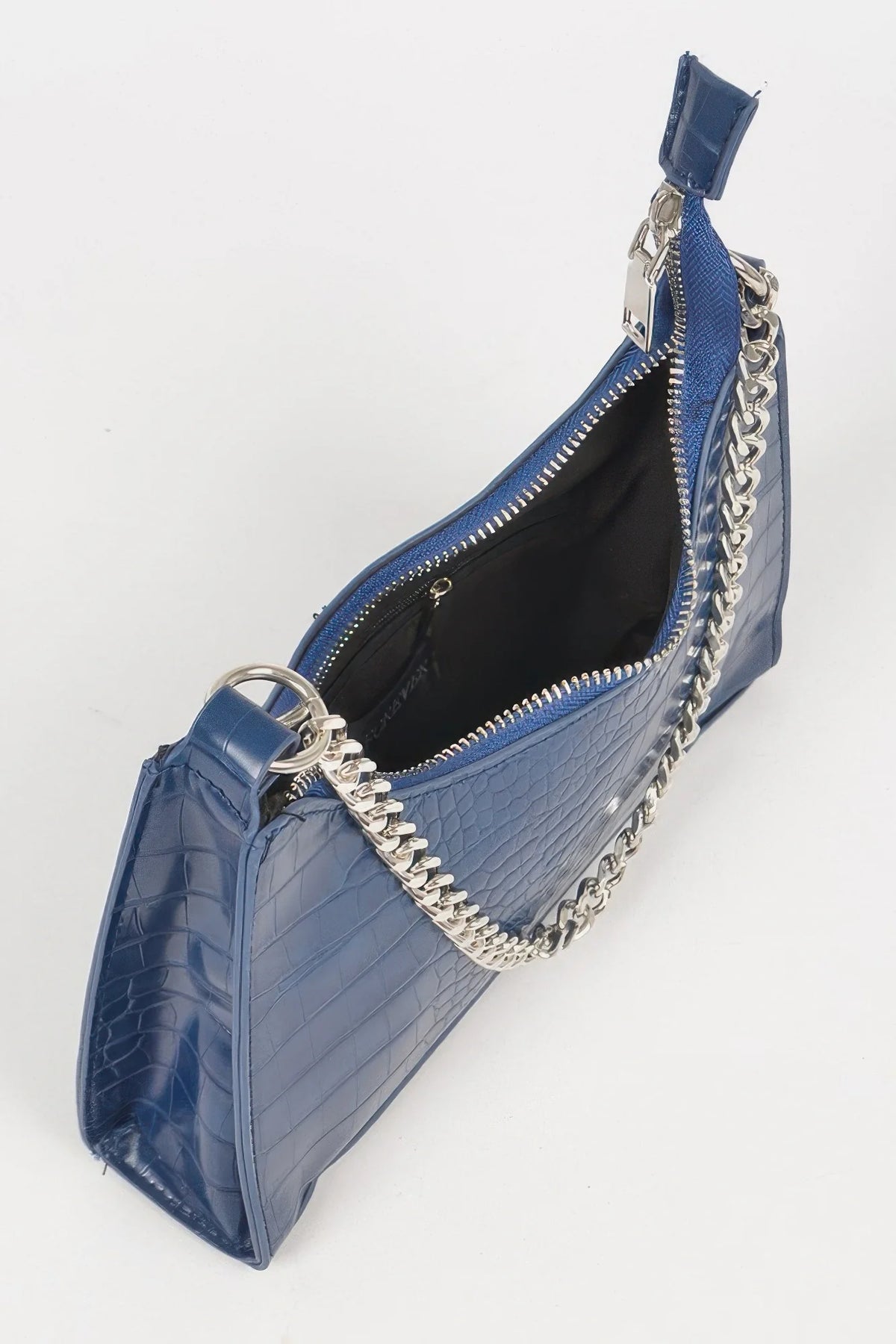 Croc Crossbody Bag – Faux Leather Chain Bag with Mini Pouch – image 4