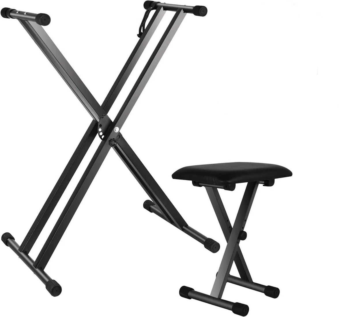 X-Style Keyboard Stand and Folding Piano Bench Set, Adjustable – image 2