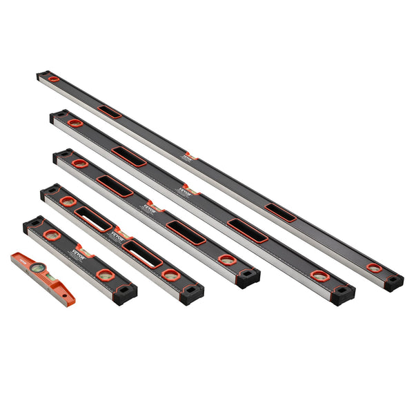 6-Piece Aluminum Spirit Level Set, 10 to 78 Inch