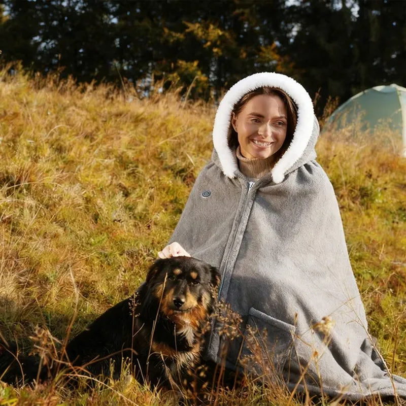 Wearable Heated Blanket Hoodie, USB Powered Flannel with 3 Heat Levels – image 13