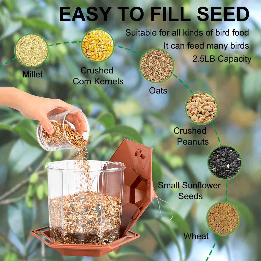 Hanging Bird Feeder - Gazebo Style Multi-Port Seed Feeder – image 5