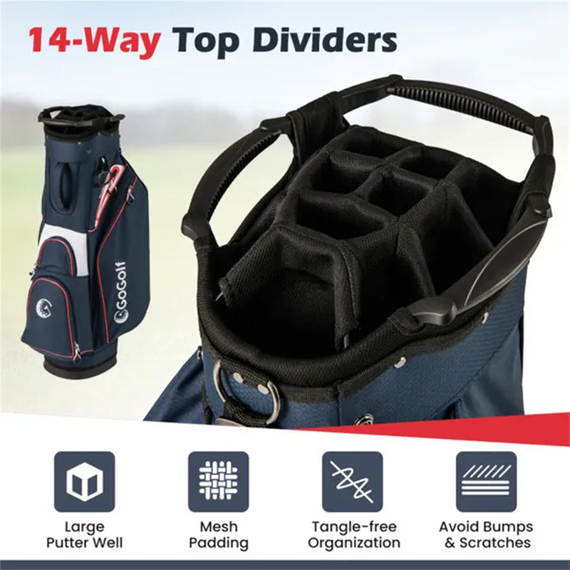 14-Way Golf Cart Bag With Cooler Pocket and Waterproof Zippers – image 6